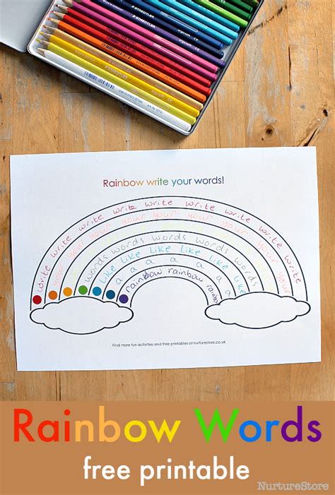 Rainbow Write Free Printable